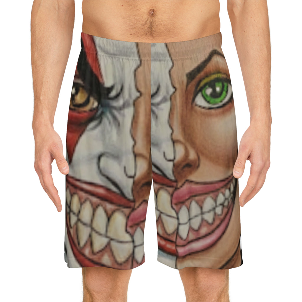 2 Faced Joka Harlee Swag Graffiti Designer High Fashionable Basketball Shorts by GT Artland