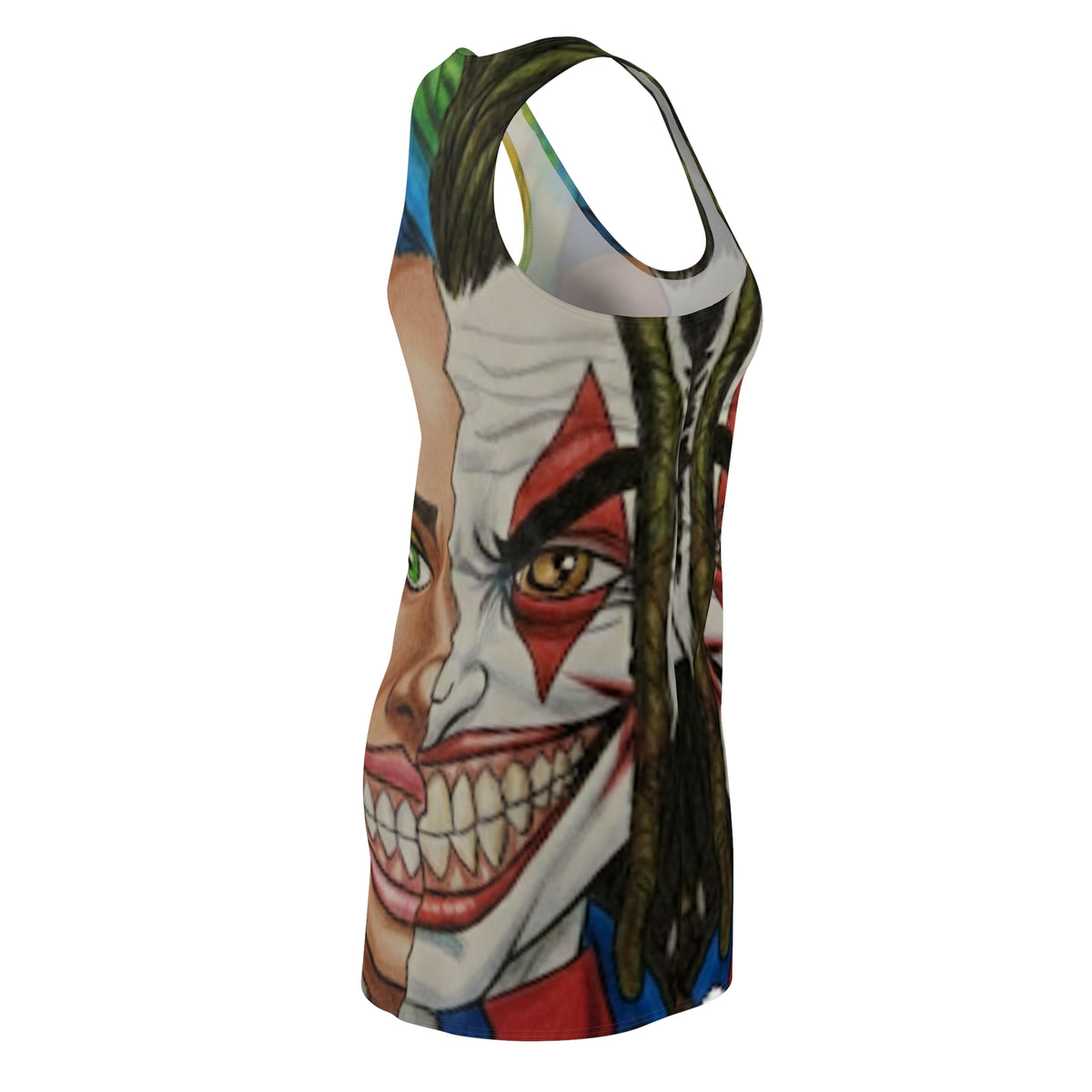 2 Faced Clown and Girl Team Duo Couple Designer Style High Fashion Designer Dress | Racerback by GT Artland