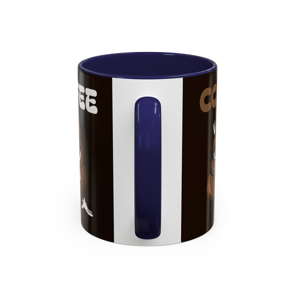 Coffee Mug — Cute Sad Poop Emoji with “COFFEE” Text Accent Mug by GT Artland
