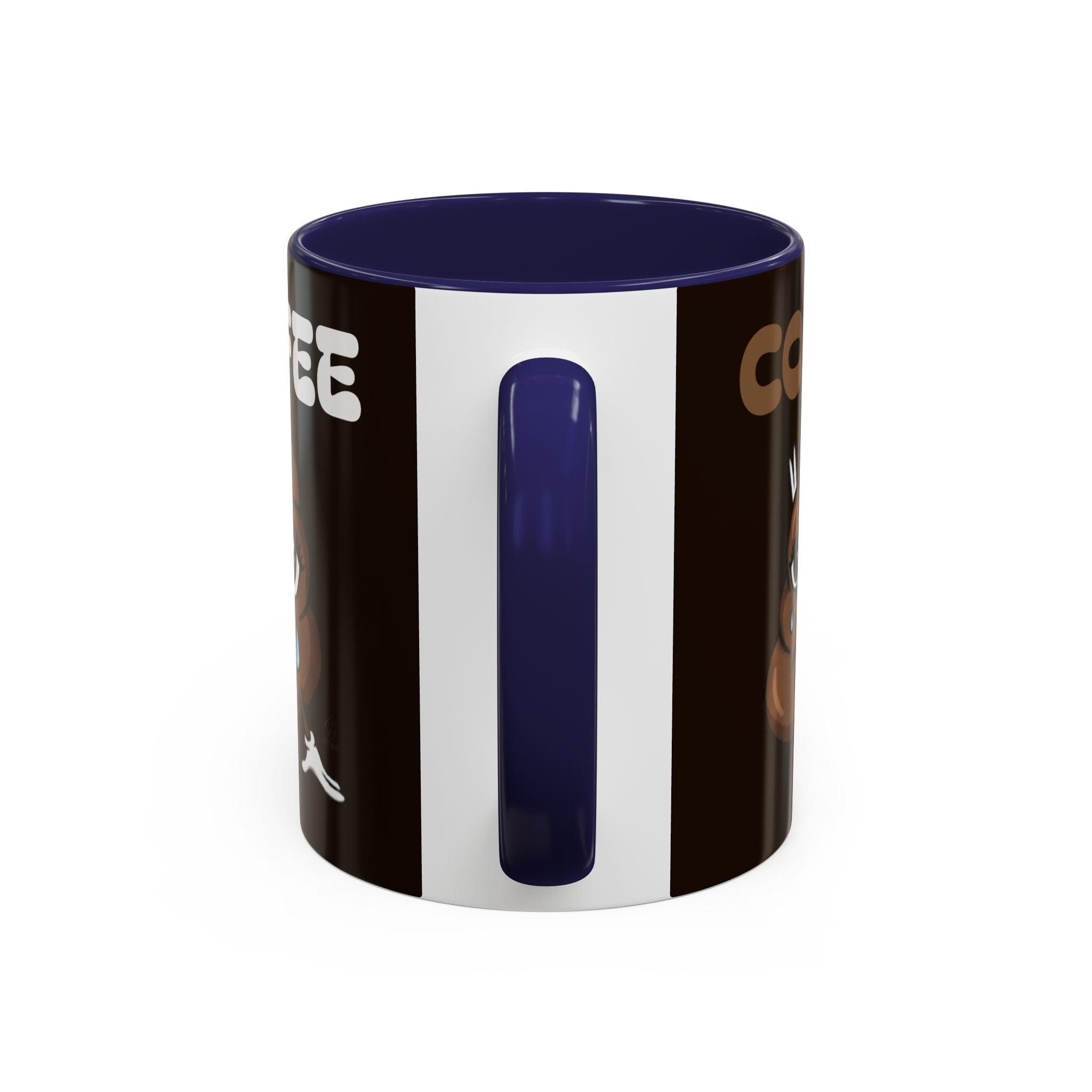 Coffee Mug — Cute Sad Poop Emoji with “COFFEE” Text Accent Mug by GT Artland