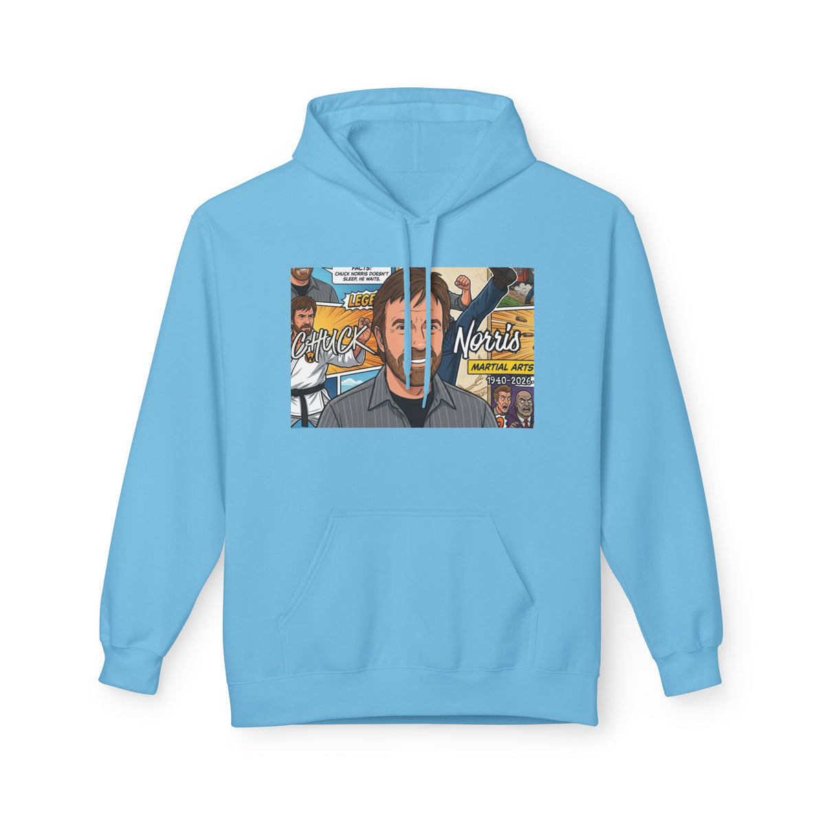 Chuck Norris Portrait Hoodie | Martial Arts Comic Illustration by GT Artland