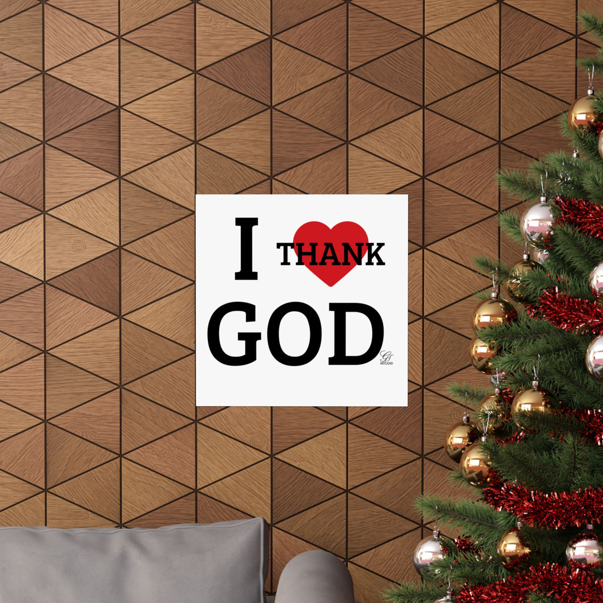 I Heart Thank God Poster | Matte Vertical Poster, Religious Wall Art by GT Artland
