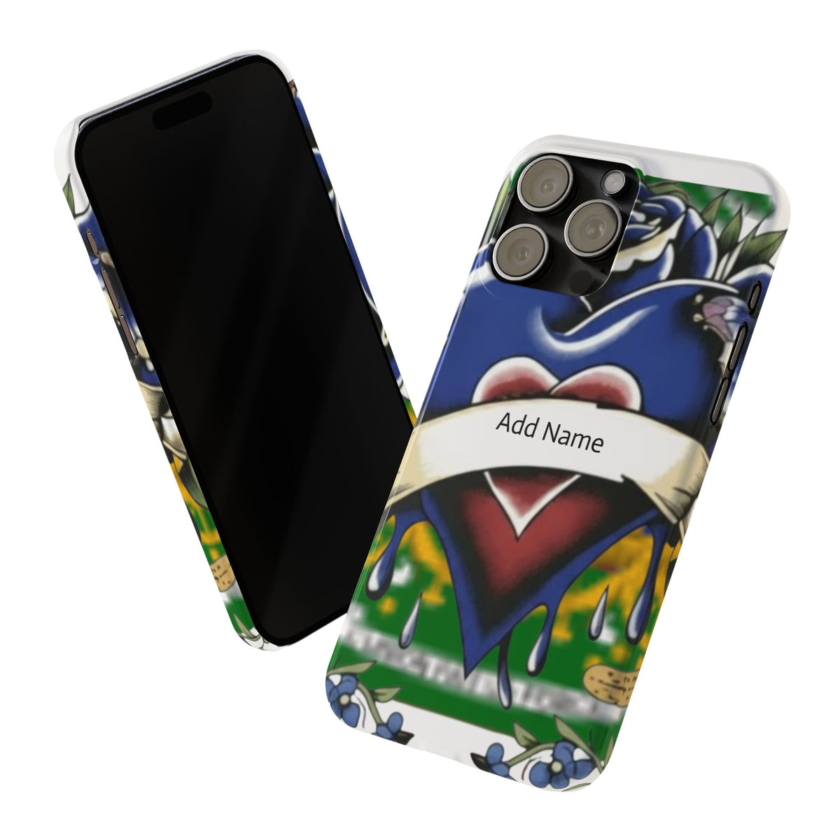 Blue Rose Garden Urban Styled Illustration Slim Phone Case |  by GT Artland