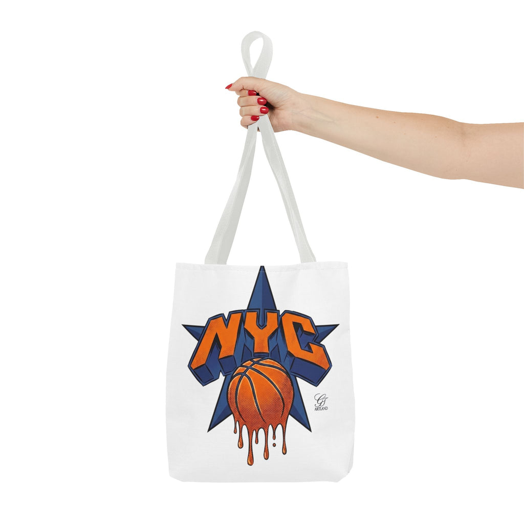 NYC Dripping Basketball Tote Bag | City Basketball Design by GT Artland