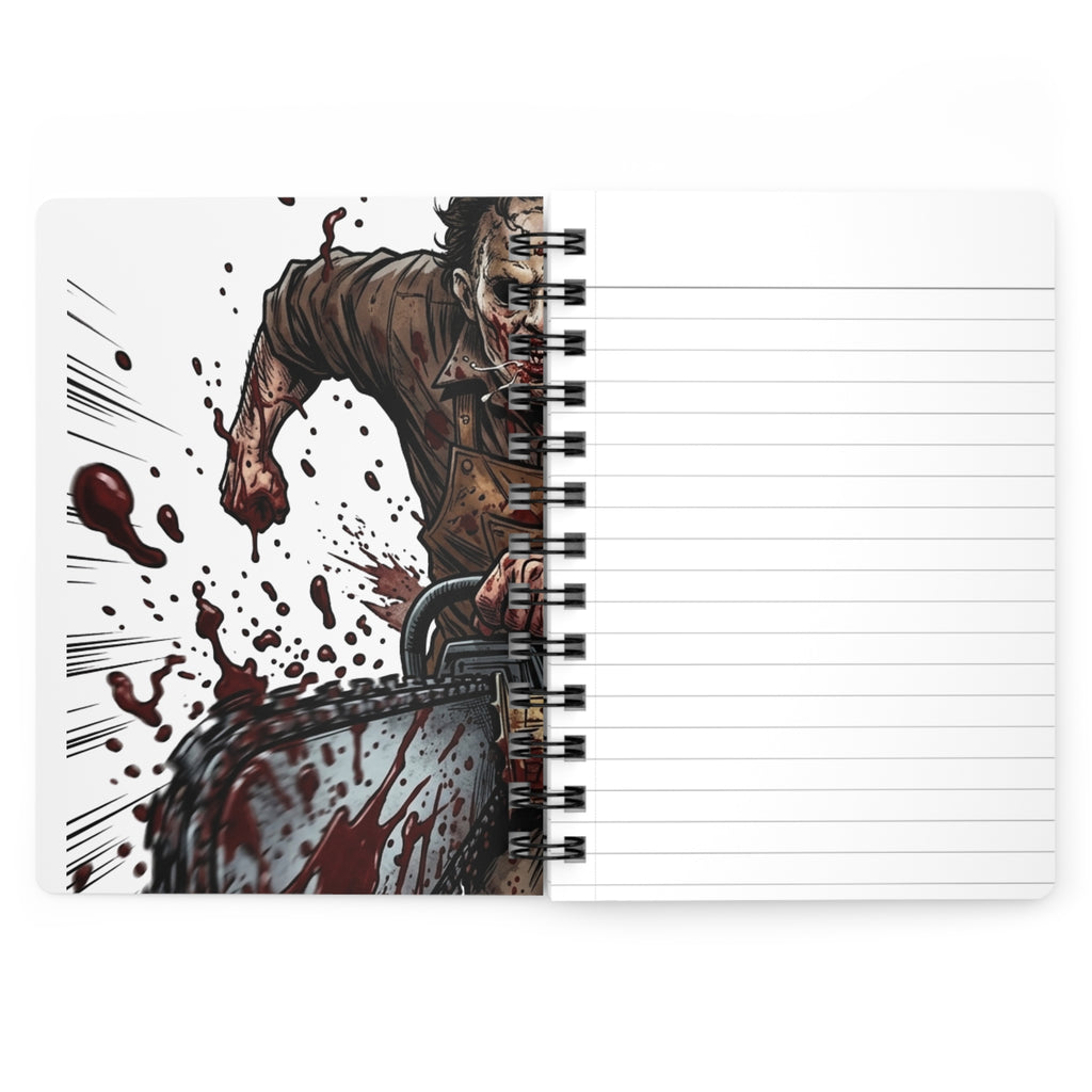 Leatherface Chainsaw Horror Journal | Spiral Bound Notebook, Bloody Slasher Art by GT Artland