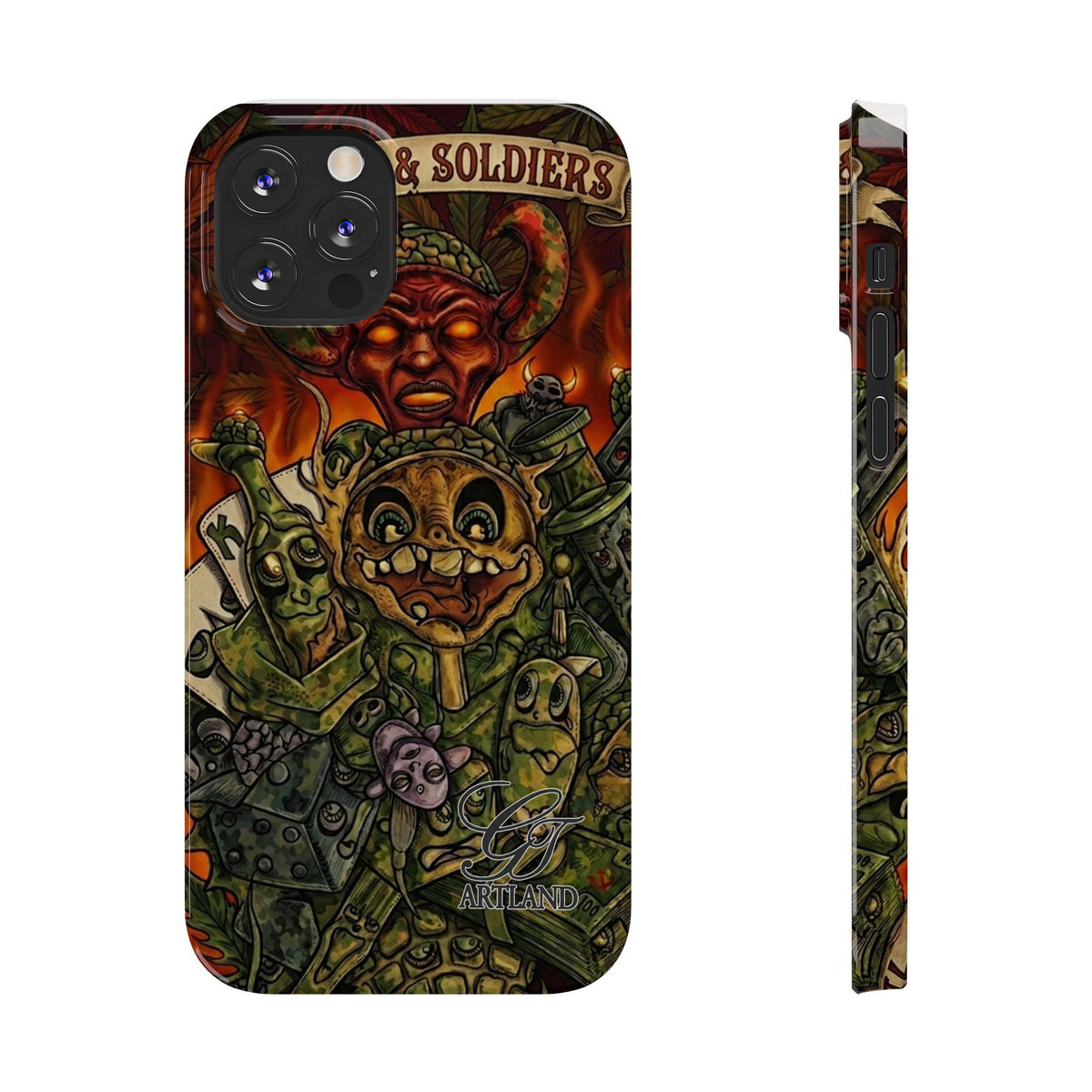Devils Army Illustration Slim Phone Case | Horror Soldier Art by GT Artland