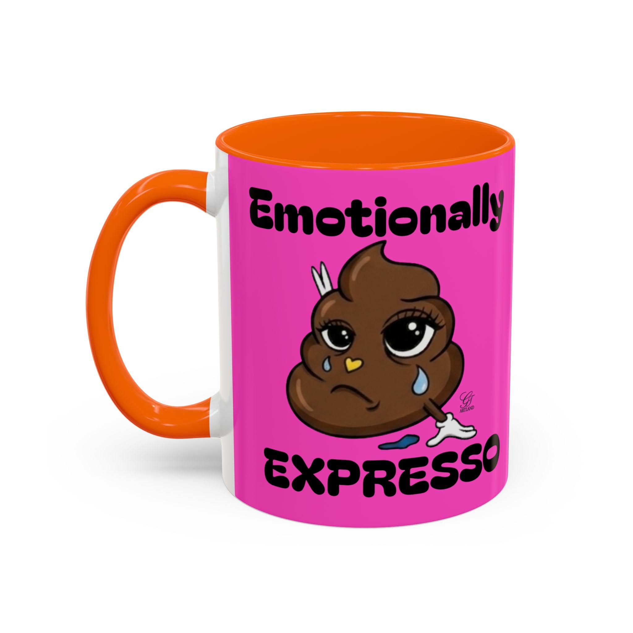 Emotionally Expresso Cute Crying Poop Emoji Designer Coffee Mug by GT Artland