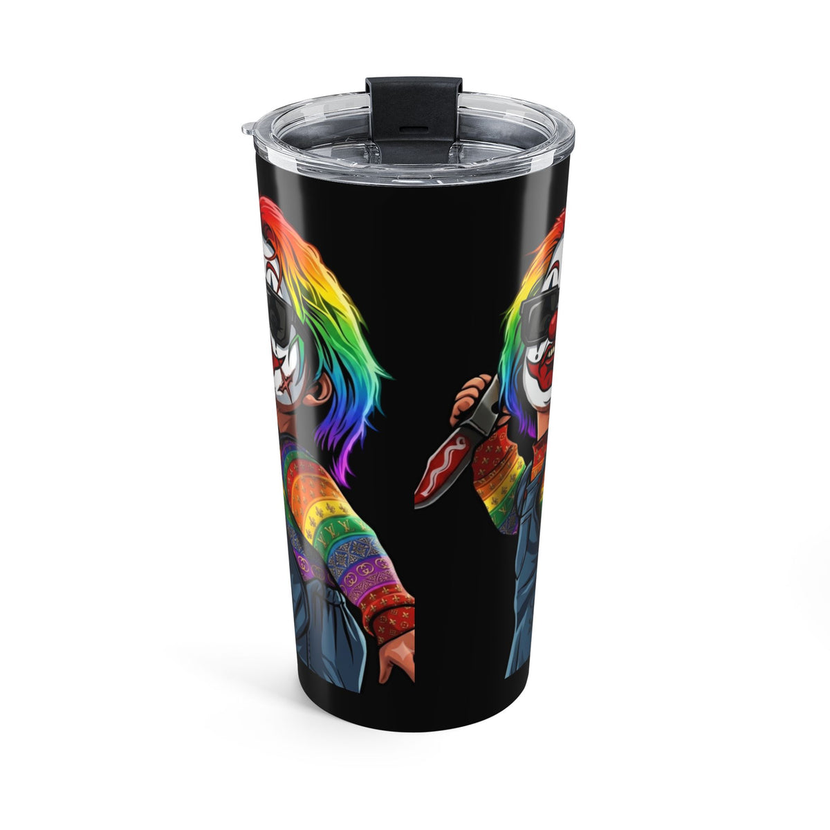 Rainbow Psycho Slasher Halloween Dark Horror 20oz Tumbler by GT Artland