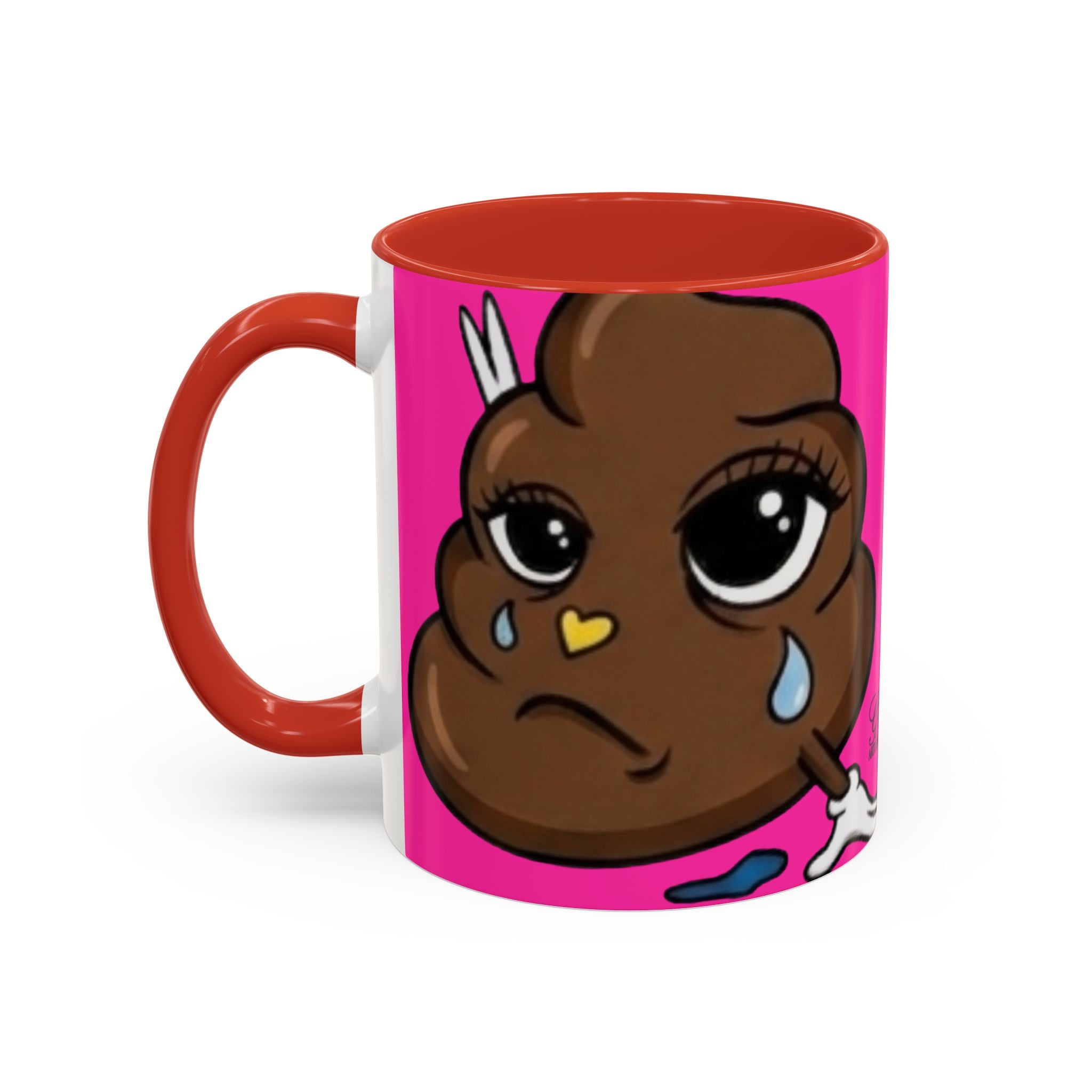 Coffee Mug — "I Woke Up Like This"  Poop Emoji Funny Pink Novelty Mug by GT Artland