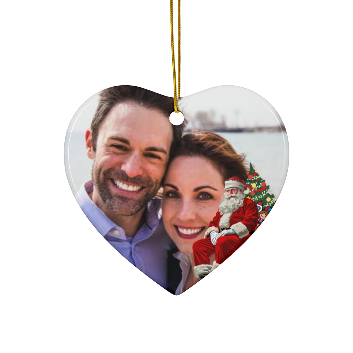 Personalized Ceramic Christmas Ornament - Photo Holiday Keepsake (Round, 4 Shapes) by GT Artland
