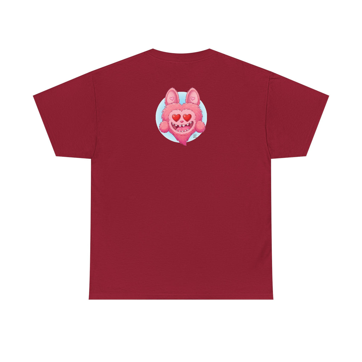 Pink Heart-Eyed Monster T-Shirt | Cute Fuzzy Creature by GT Artland