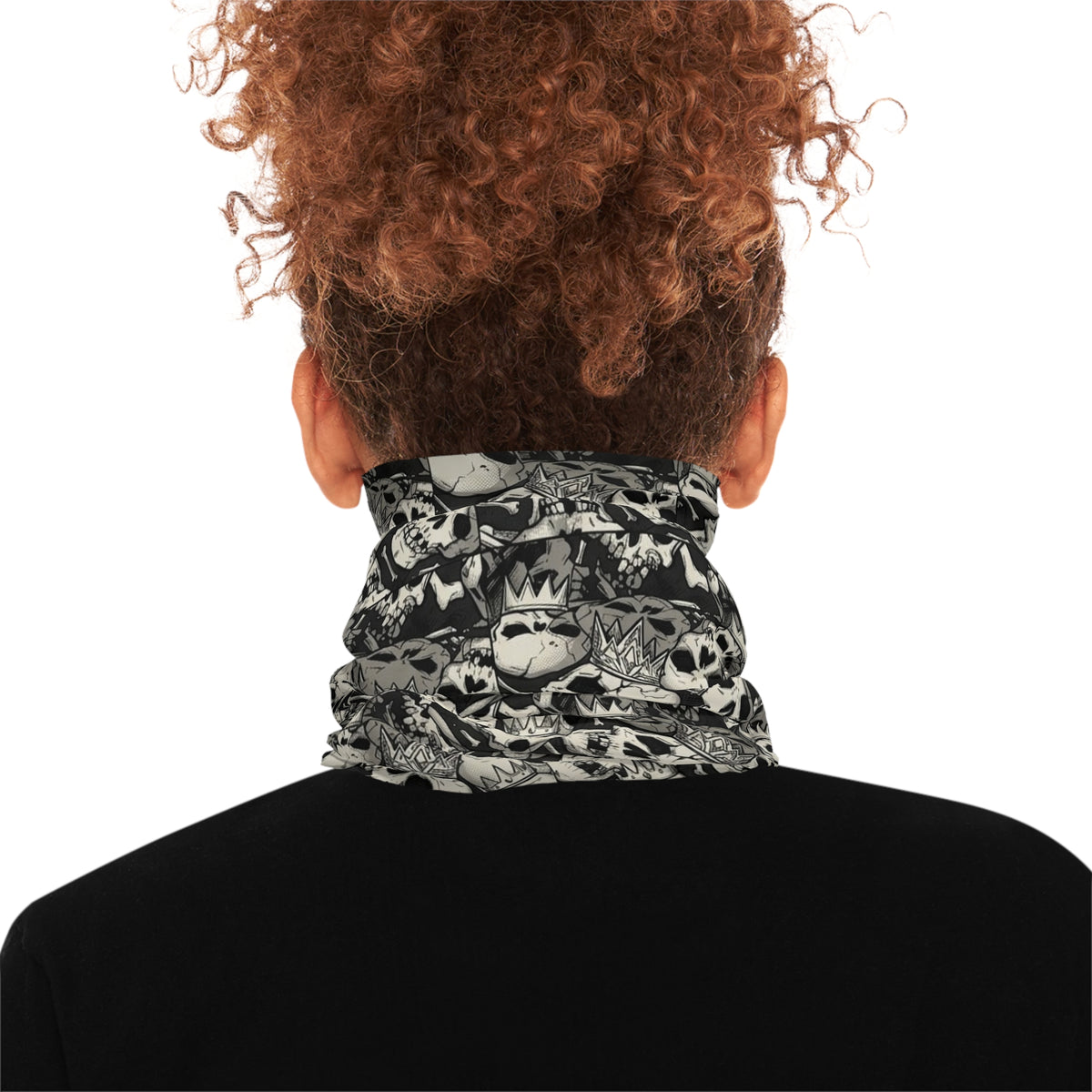 Skull Pattern Neck Gaiter — Gothic Halloween Face Scarf by GT Artland