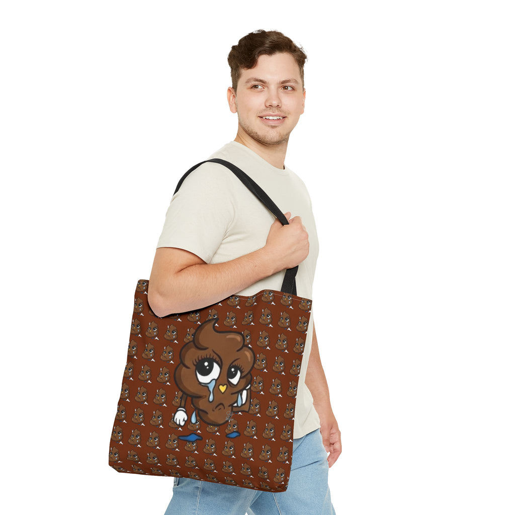 Glizzee Cute Poop Character Tote Bag | All Over Print Cartoon Pattern by GT Artland