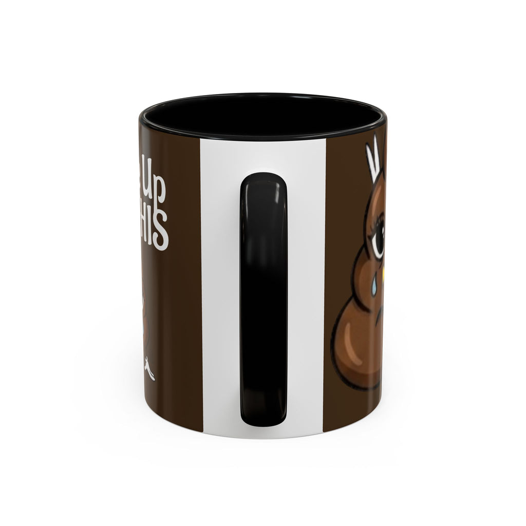 I Woke Up Like This Designer Collectors Coffee Mug — Funny Poop Emoji Accent Mug by GT Artland