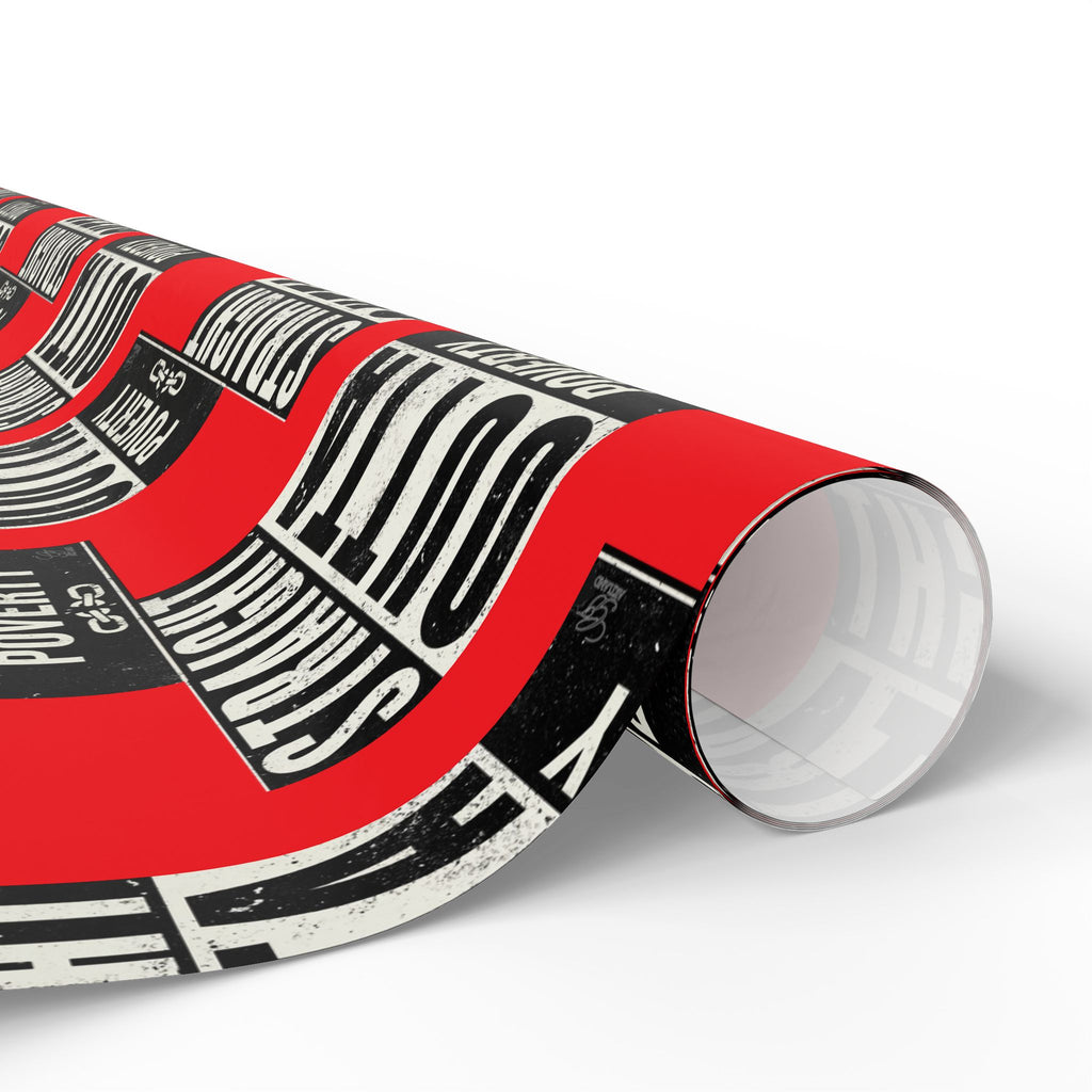 Straight Outta Poverty Wrapping Paper - Red, Black, White