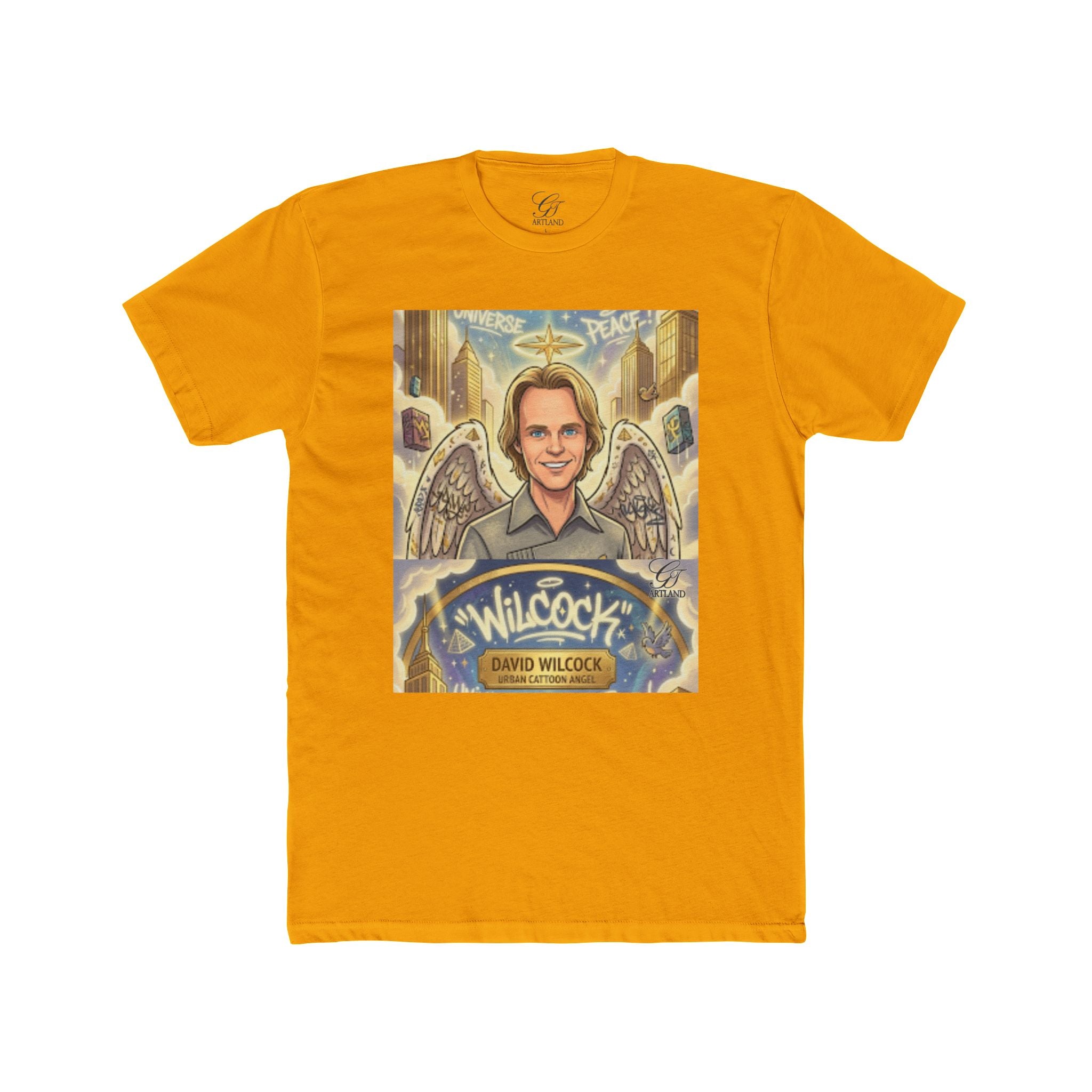 David Wilcock Angel Portrait Tee — Spiritual Memoir Graphic T-Shirt by GT Artland