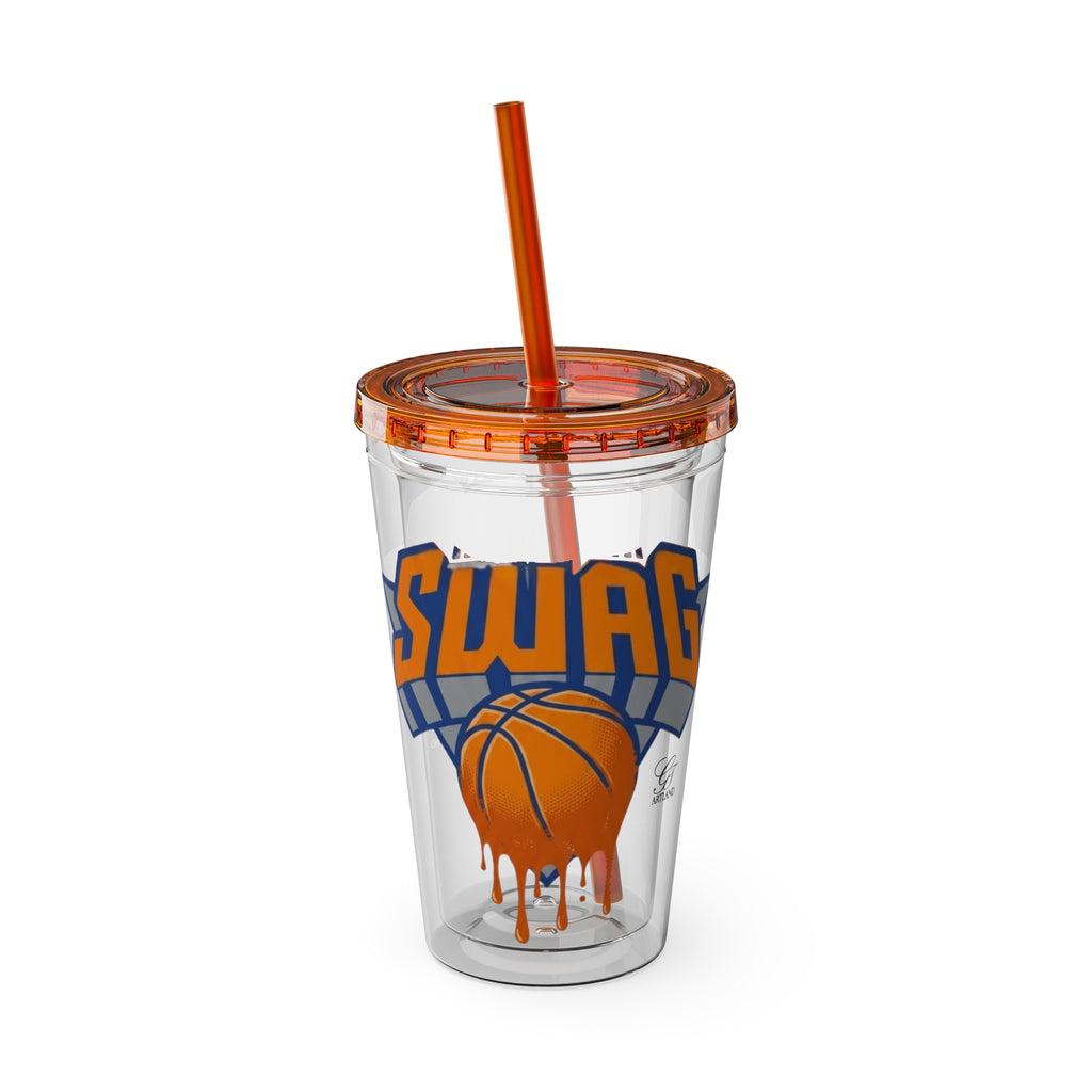 Swag Dripping Basketball Tumbler | 16oz Straw Cup by GT Artland