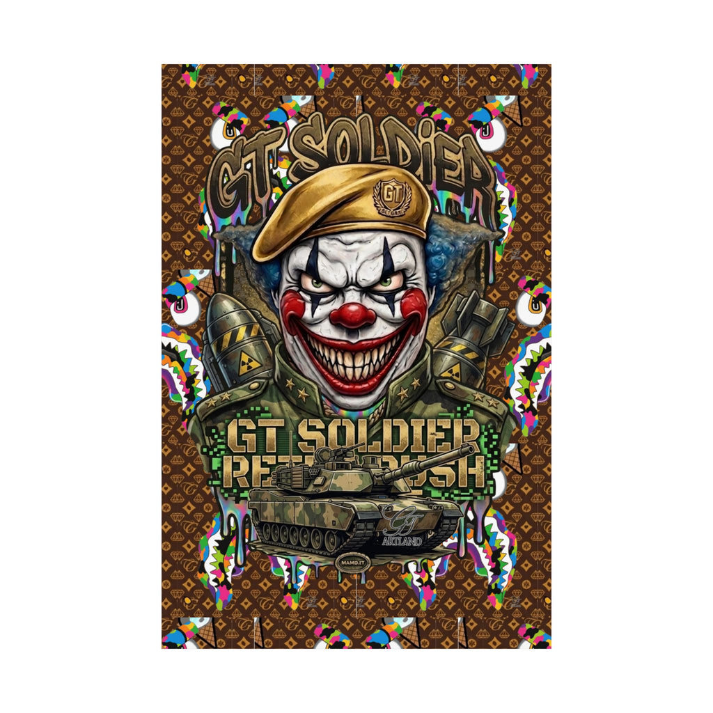 GT Soldier Clown Soldier | Military Tank Square Poster by GT Artland