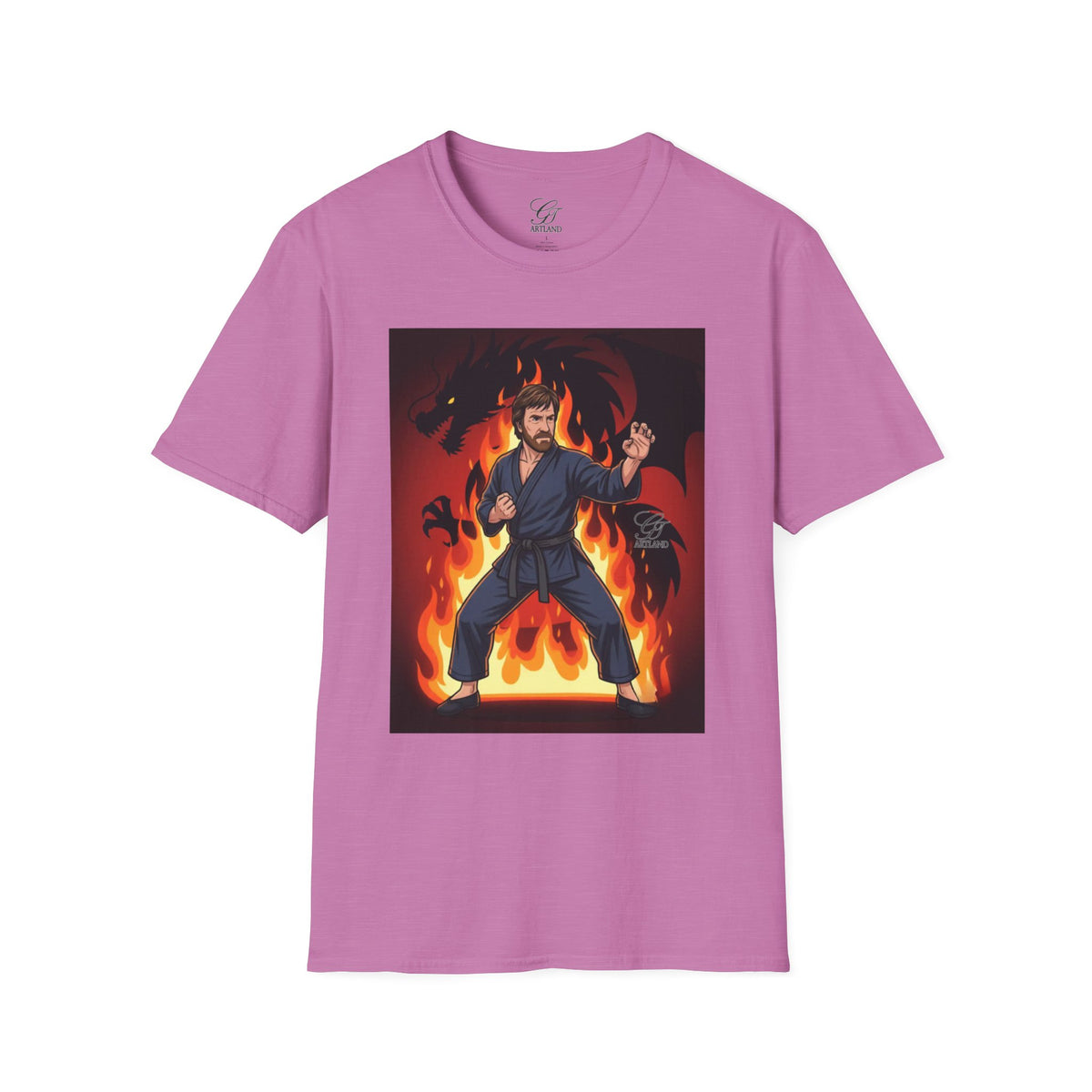Karate Demon Chuck Norris Karate Fighter T-Shirt | Martial Arts Flame Illustration by GT Artland