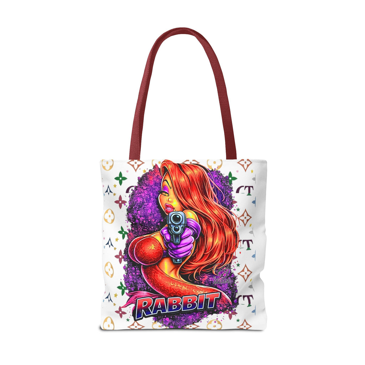 Rabbit Pin-Up Tote Bag – Retro Femme Fatale by GT Artland