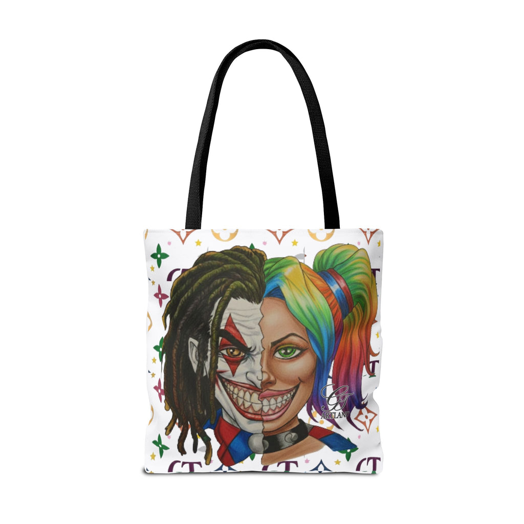 Two Faced Clown Couple Face Tote Bag – Urban Duo Swag by GT Artland