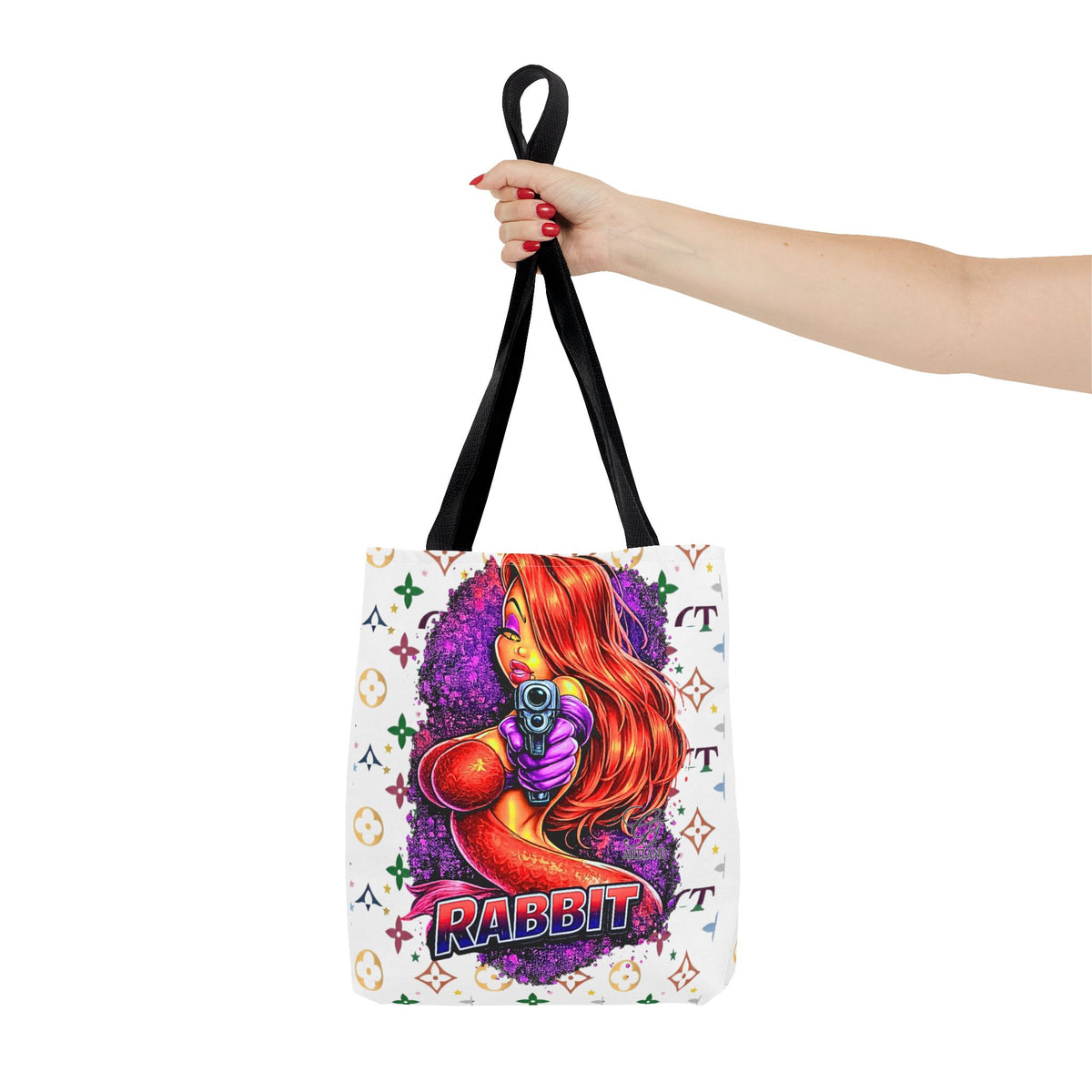 Rabbit Pin-Up Tote Bag – Retro Femme Fatale by GT Artland