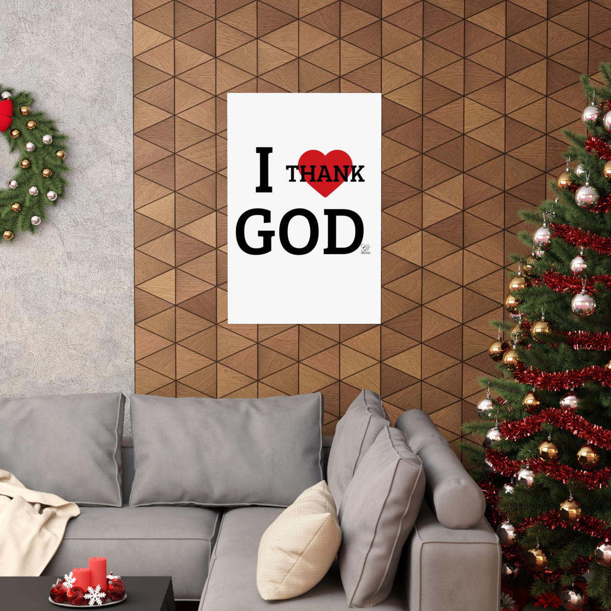 I Heart Thank God Poster | Matte Vertical Poster, Religious Wall Art by GT Artland
