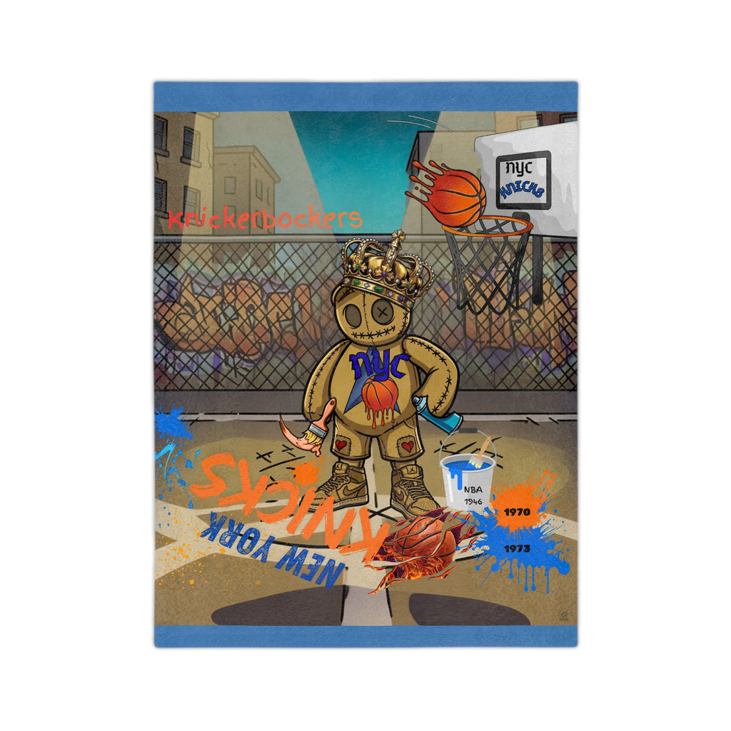 Graffiti Air Brushing New York Basketball Teddy Blanket by GT Artland