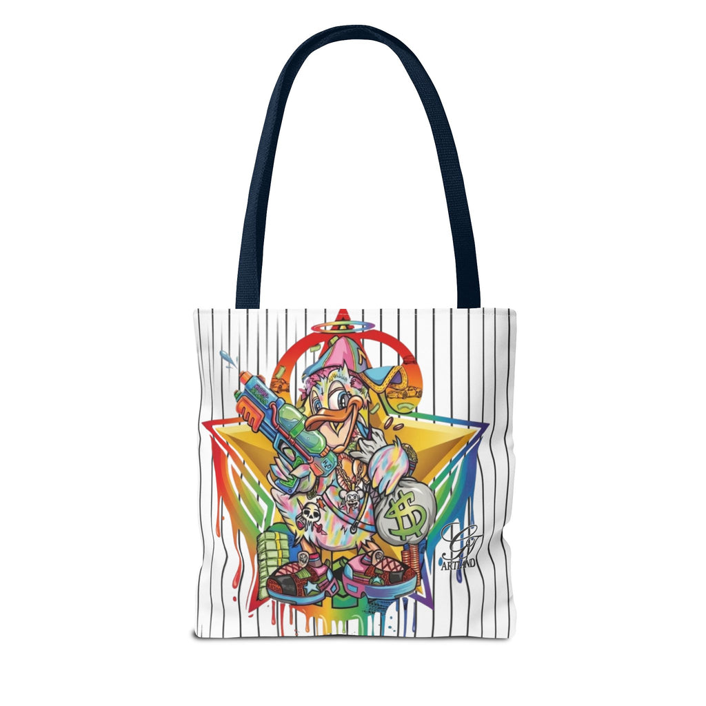 Graffiti Duck Urban Colorful Drip Tote Bag — Colorful Street Art by GT Artland