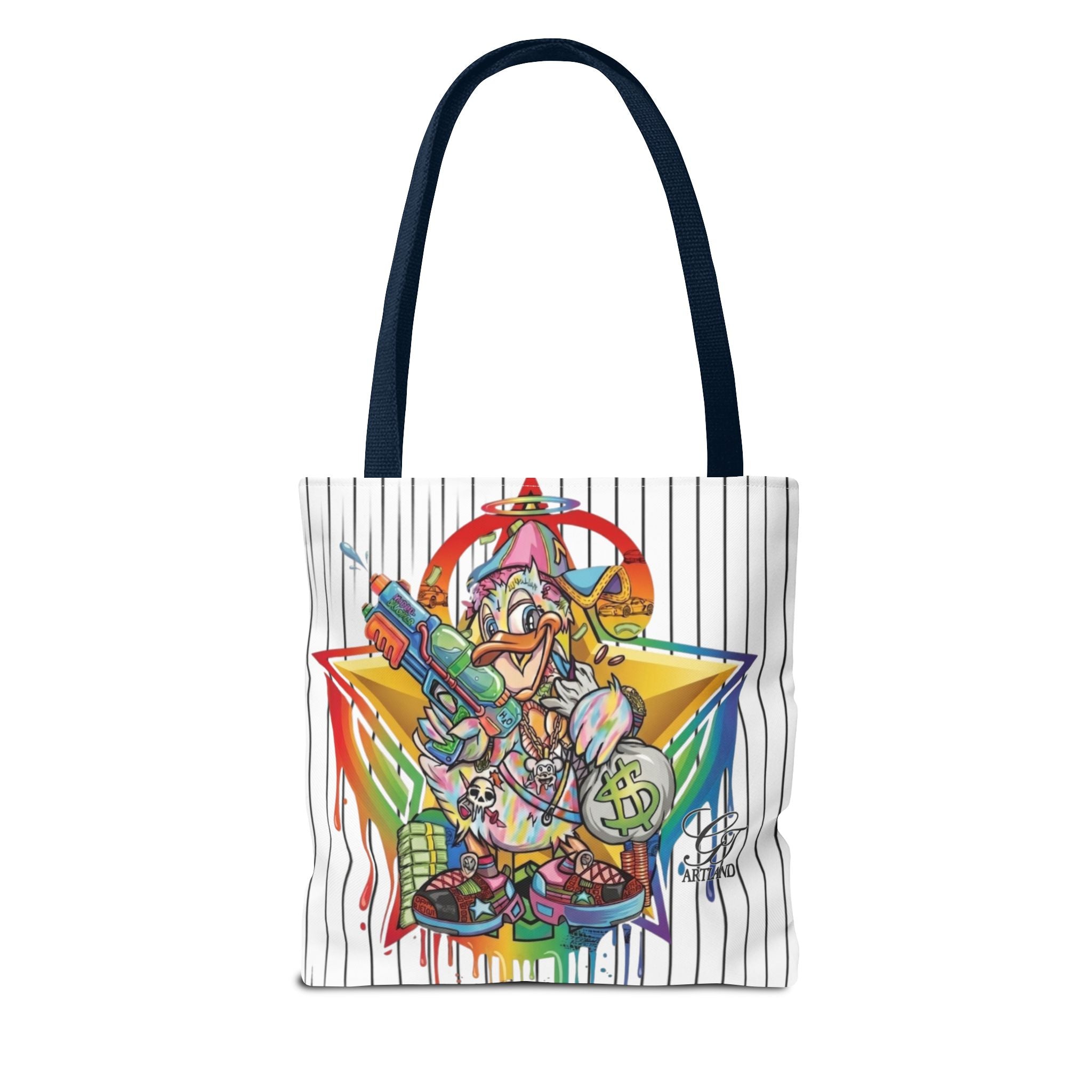 Graffiti Duck Urban Colorful Drip Tote Bag — Colorful Street Art by GT Artland