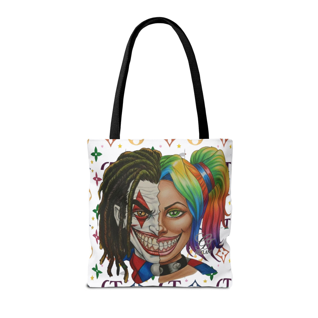 Two Faced Clown Couple Face Tote Bag – Urban Duo Swag by GT Artland