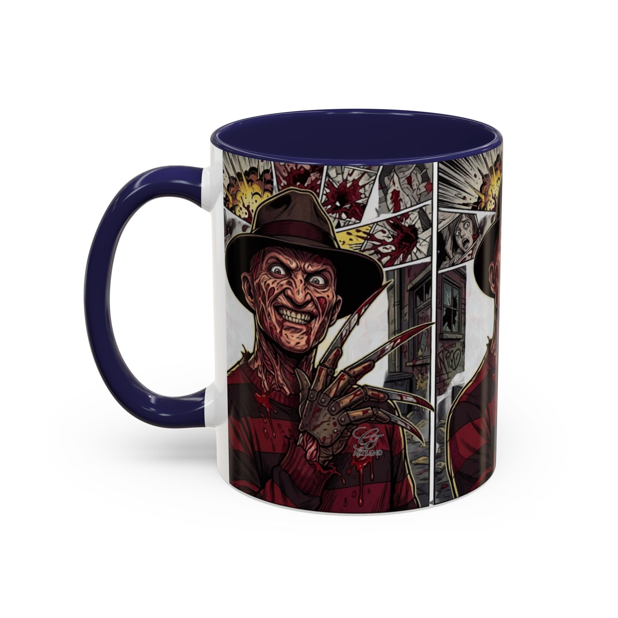 Elm Street Gangsta Horror Illustration COFFEE MUG | Horror Slasher Artwork by GT Artland