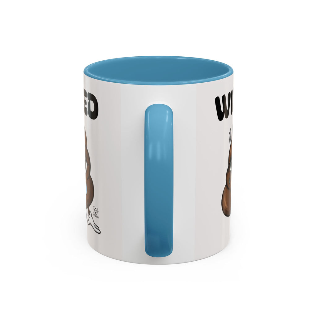 Wired Coffee Mug — Funny Poop Emoji Design Accent Mug (11/15 oz) by GT Artland