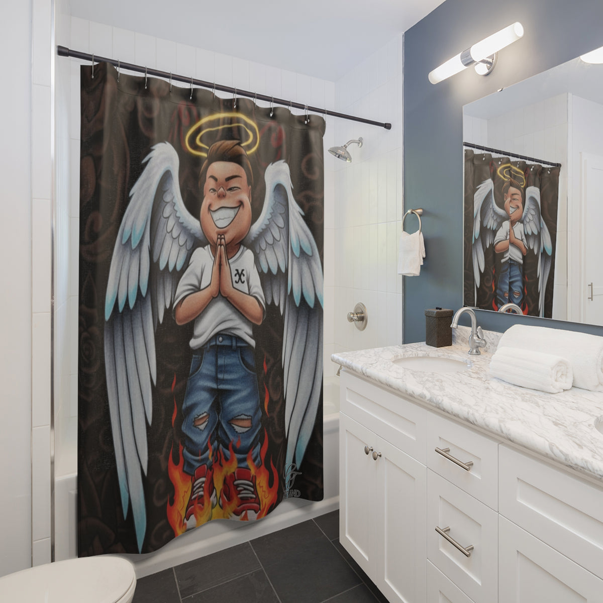 Ebony Angel Shower Curtains