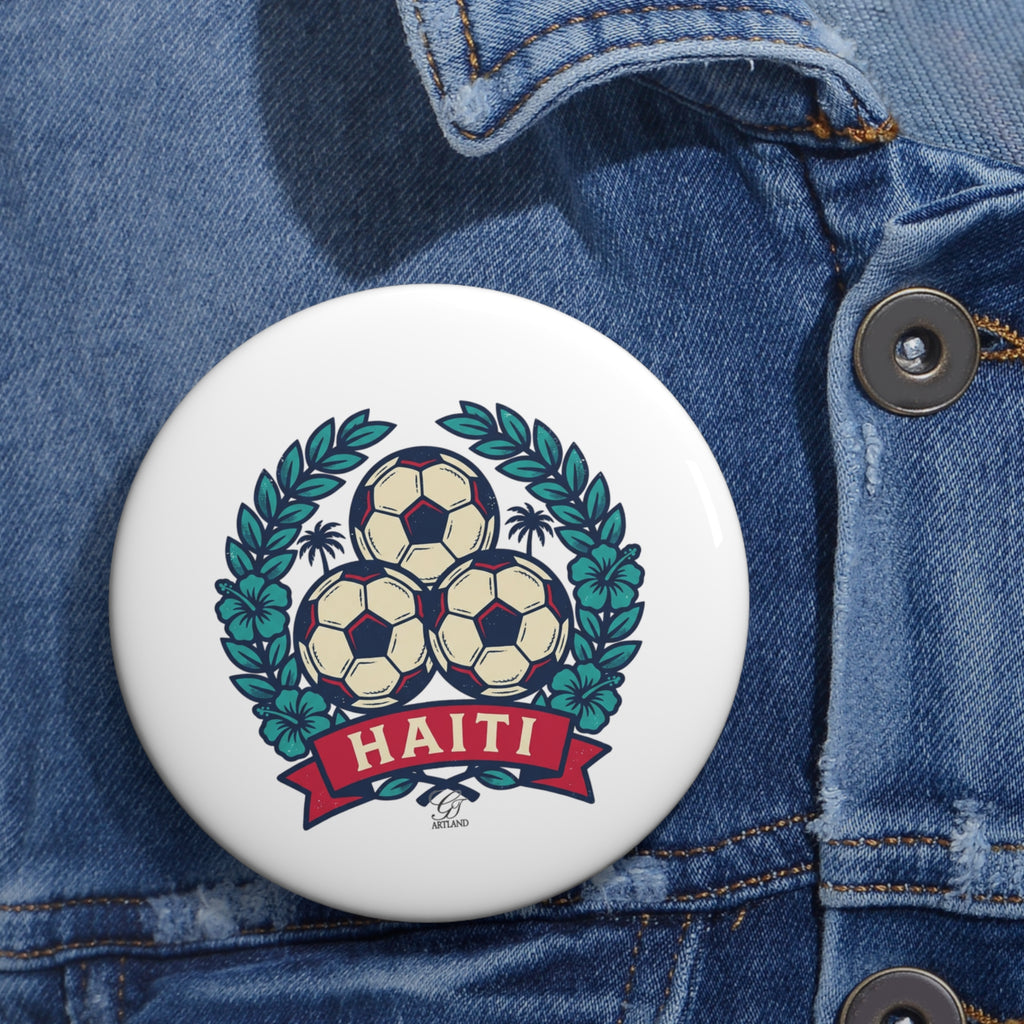 Haitian Soccer Pin Button | Football Emblem Badge