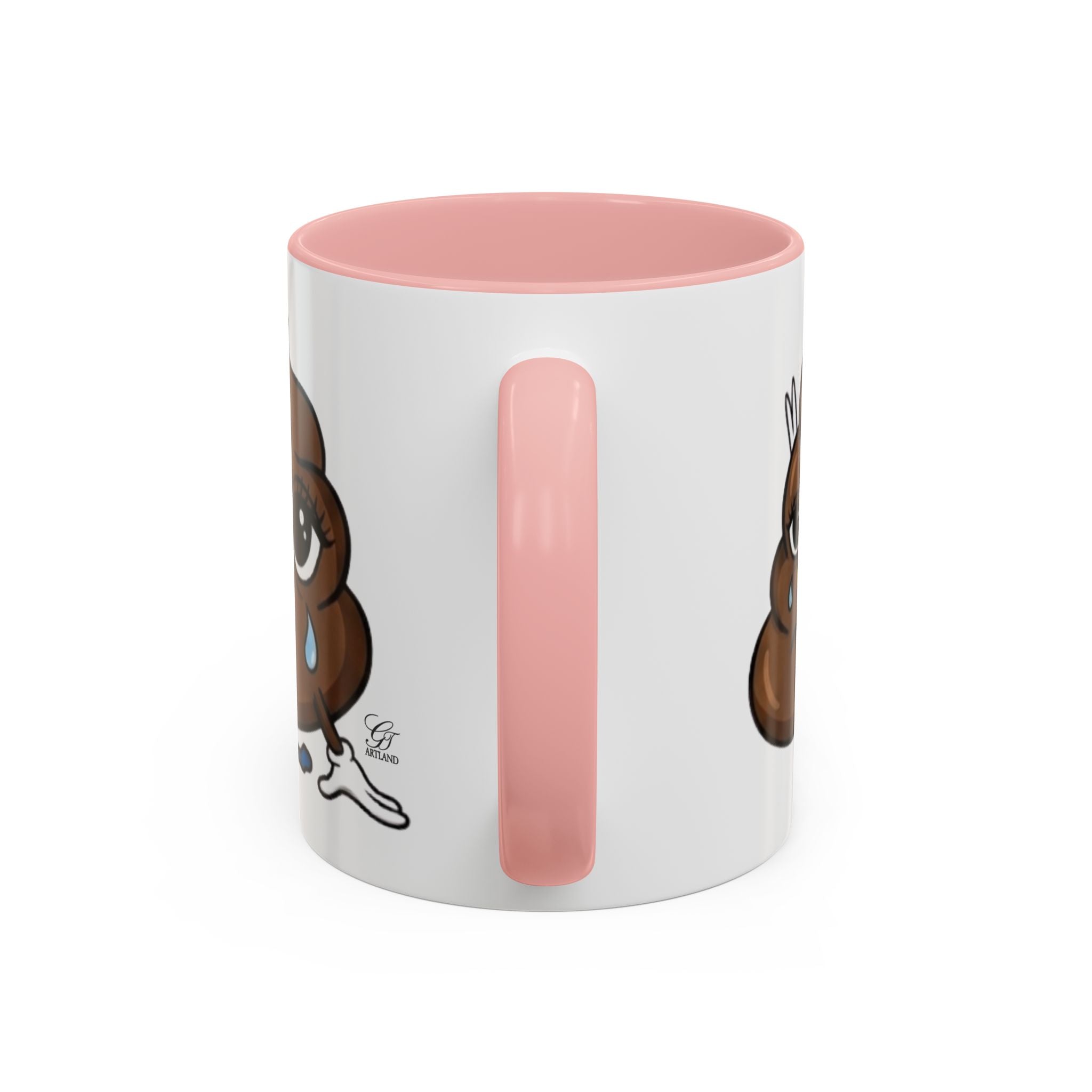Sad Poop Emoji Coffee Mug — Funny Kawaii Gag Gift Accent Mug by GT Artland
