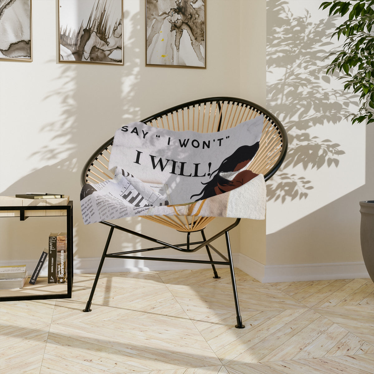 I Will! Motivational Velveteen Microfiber Blanket - Throw