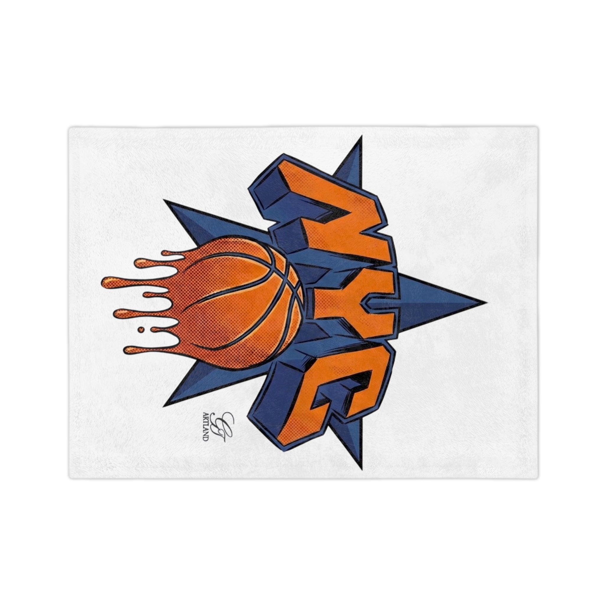 NYC Dripping Basketball Blanket | Velveteen Microfiber Blanket by GT Artland
