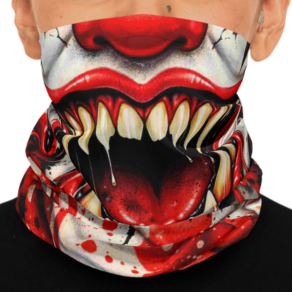 Animalistic Clown Mouth Neck Gaiter | Spooky Face Mask  Design by GT Artland