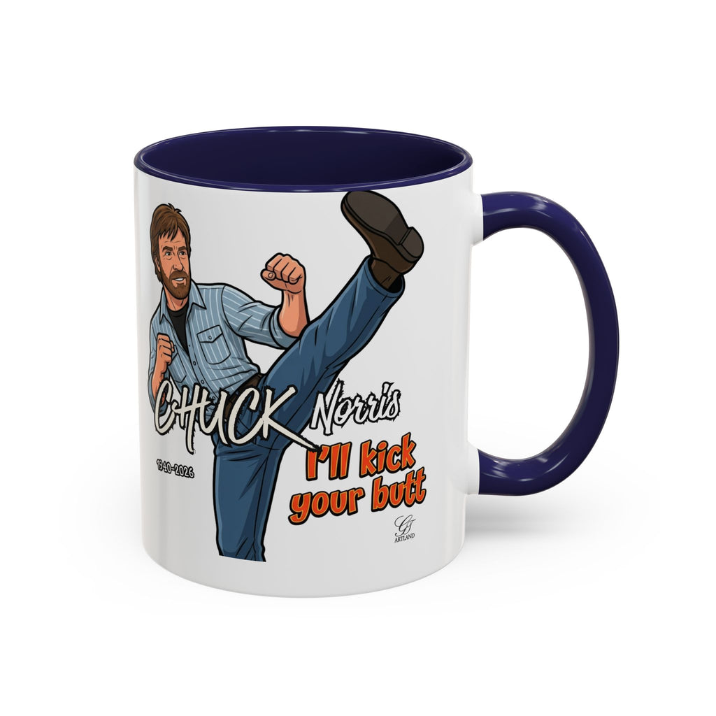 Martial Arts Chuck Norris Kick Butt Humor Character Mug | Accent Coffee Mug by GT Artland