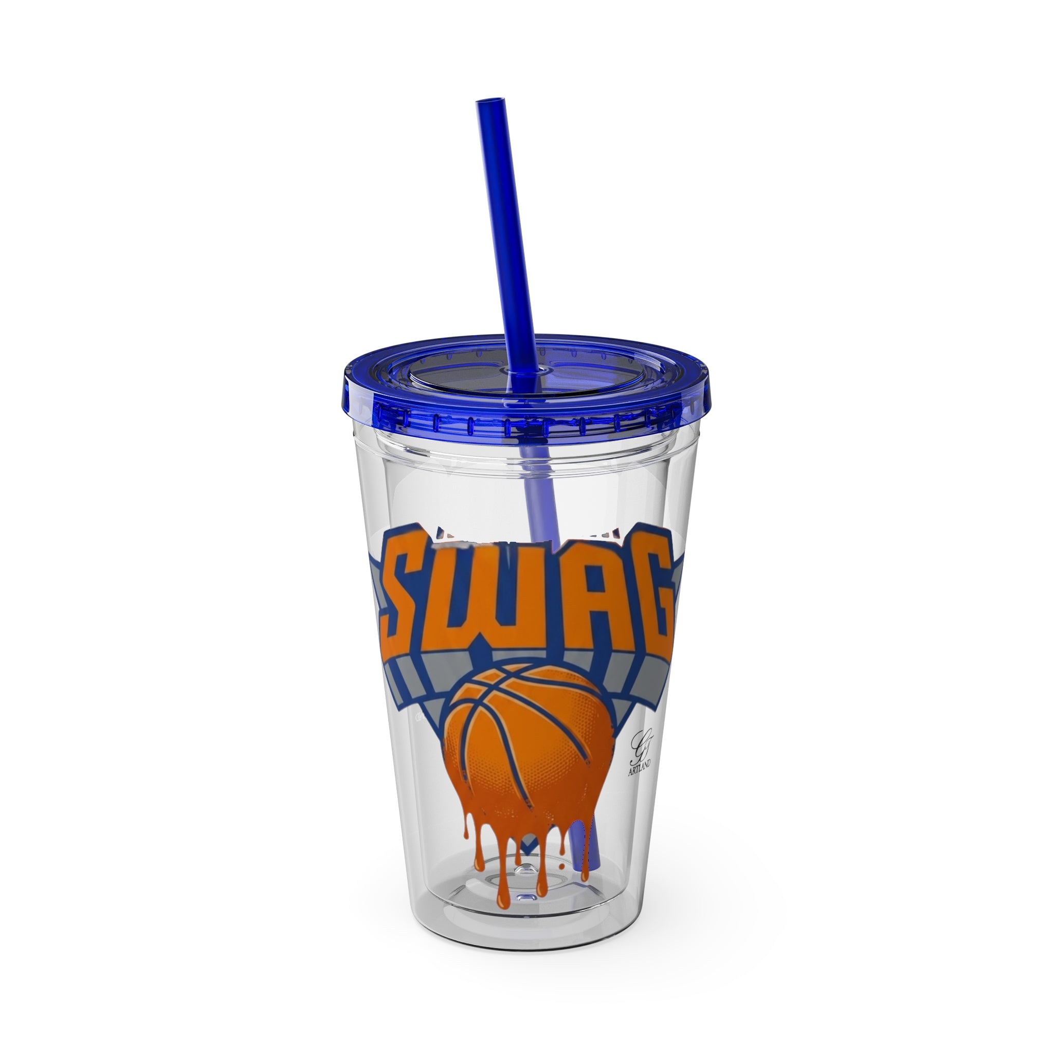 Swag Dripping Basketball Tumbler | 16oz Straw Cup by GT Artland