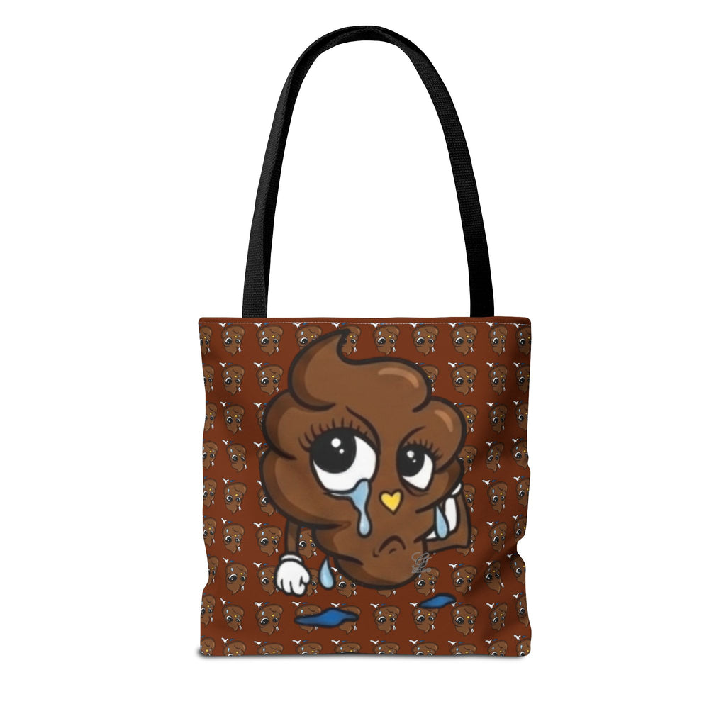Glizzee Cute Poop Character Tote Bag | All Over Print Cartoon Pattern by GT Artland