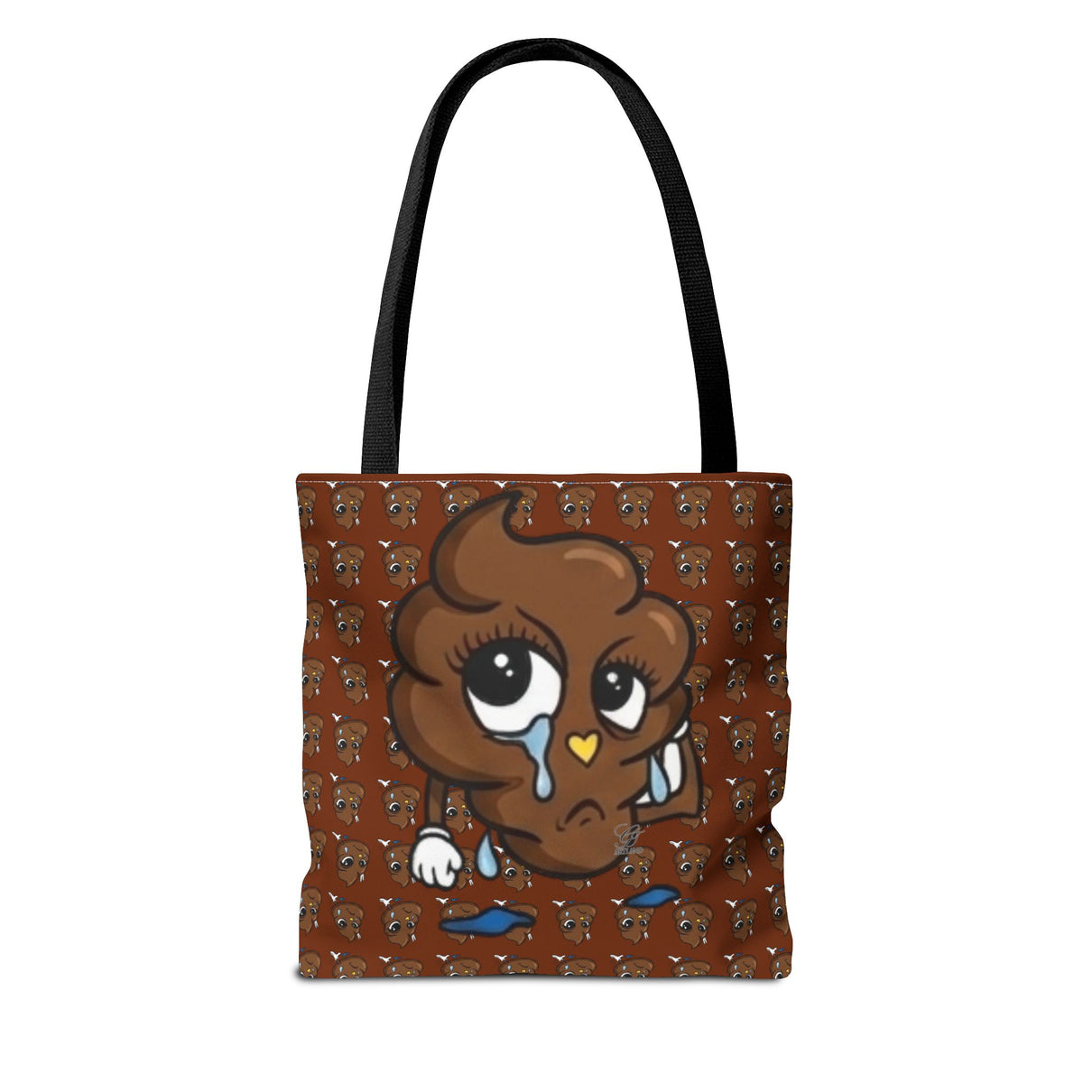 Glizzee Cute Poop Character Tote Bag | All Over Print Cartoon Pattern by GT Artland