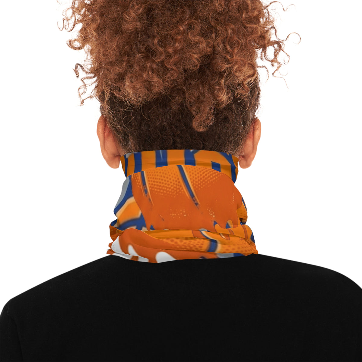 Basketball Swag Neck Gaiter — Dripping Orange Hoop Face Mask by GT Artland