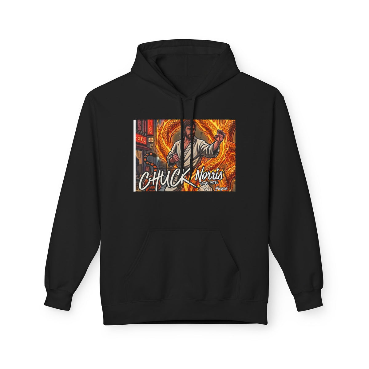 Chuck Norris Martial Arts Hoodie | Action Illustration, Retro Fight Scene by GT Artland