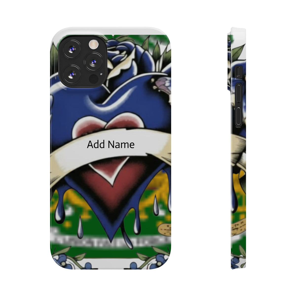 Blue Rose Garden Urban Styled Illustration Slim Phone Case |  by GT Artland