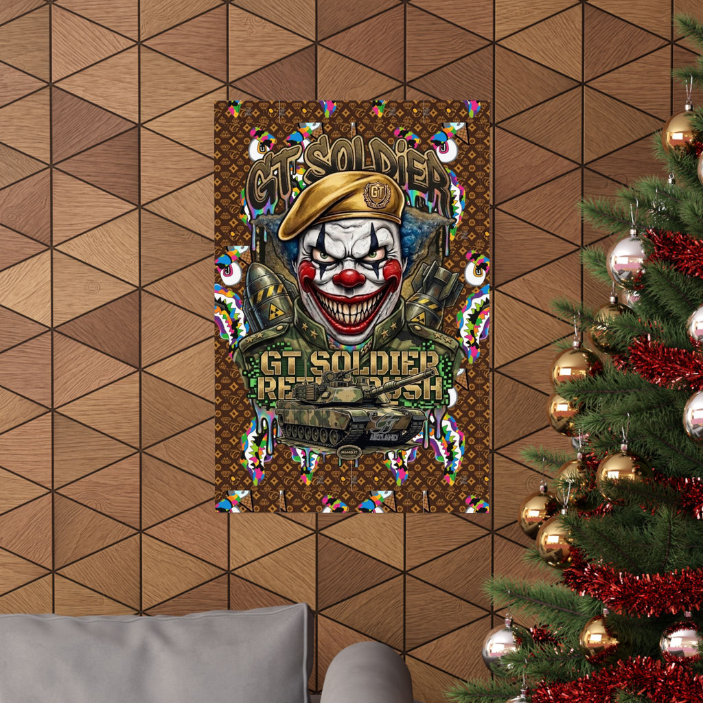GT Soldier Clown Soldier | Military Tank Square Poster by GT Artland