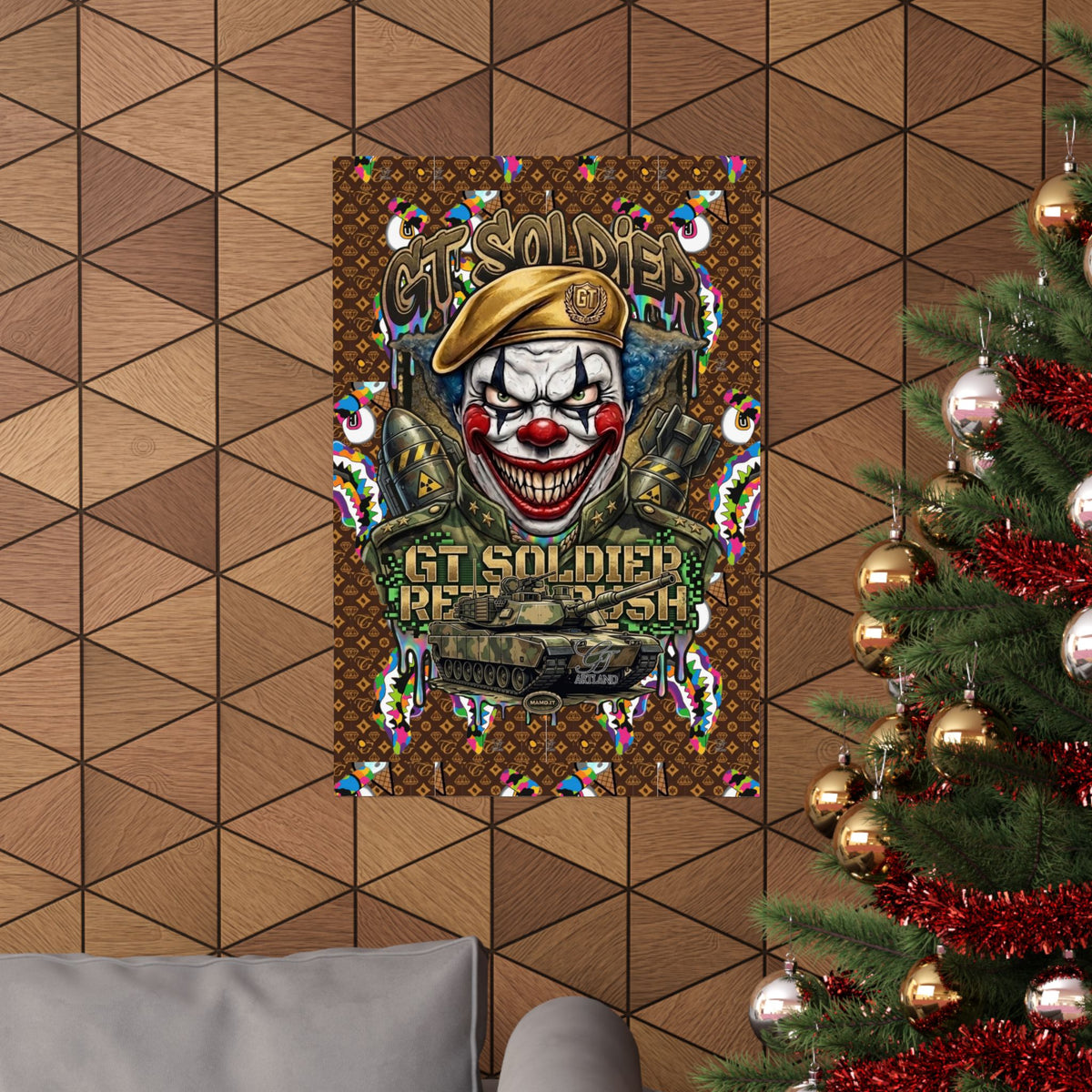 GT Soldier Clown Soldier | Military Tank Square Poster by GT Artland