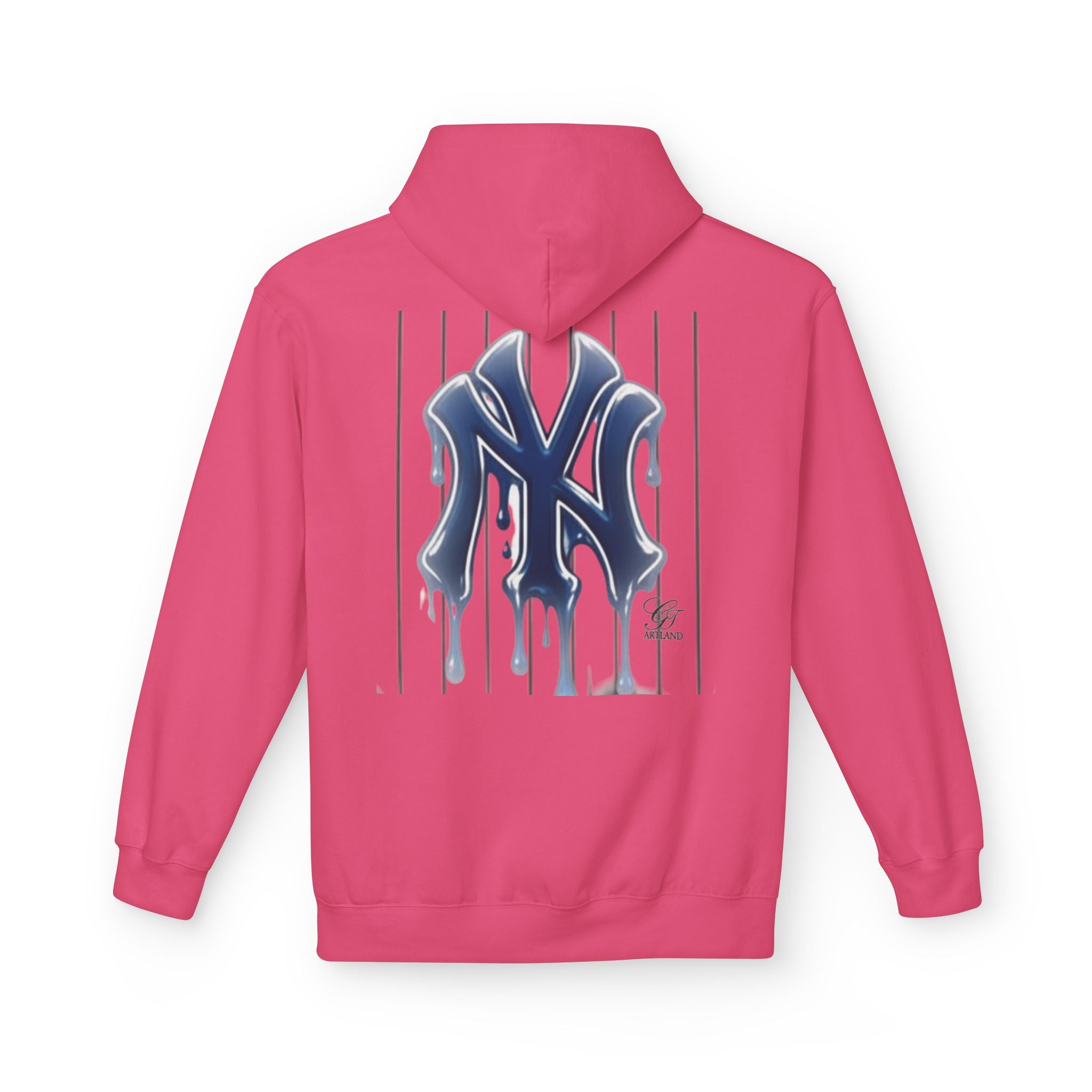 Dripping NY Fan Gear Logo Hoodie | Baseball Pinstripe Streetwear by GT Artland