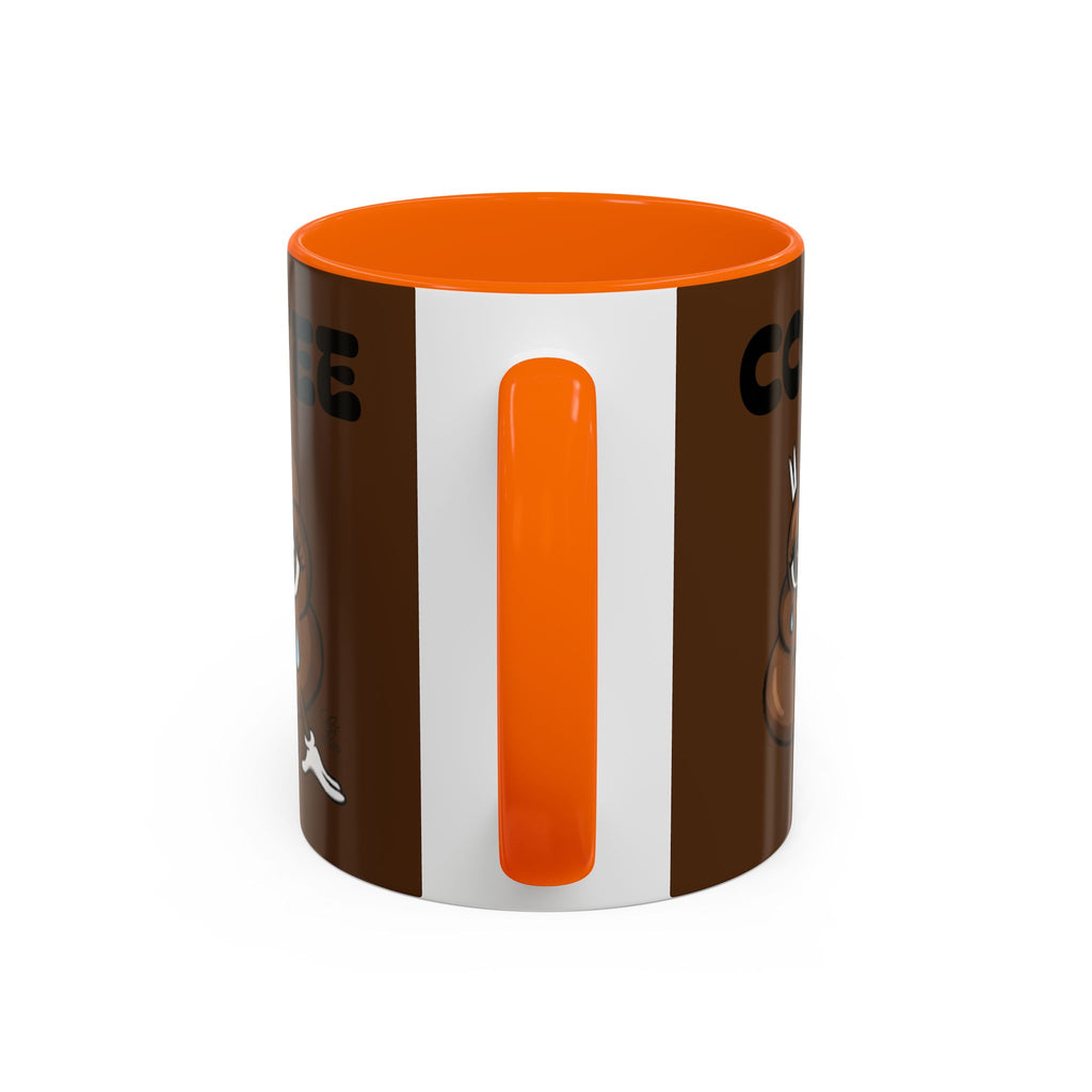 Coffee Mug — Cute Crying Poop Emoji 'COFFEE' Accent Ceramic Mug (11/15 oz) by GT Artland